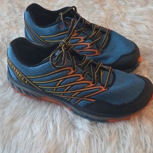 Merrell Men's Athletic Shoes in Blue and Orange (Blue Flame Bare Access Trail)